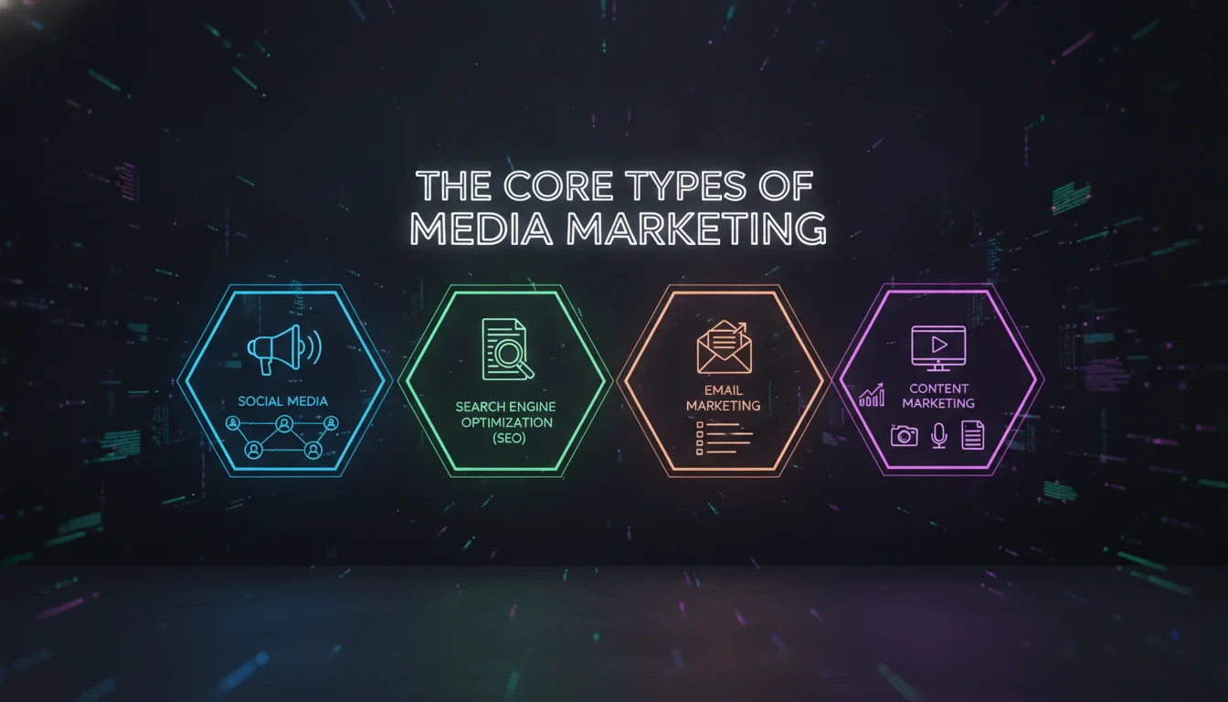 Concept illustration for The Core Types of Media Marketing