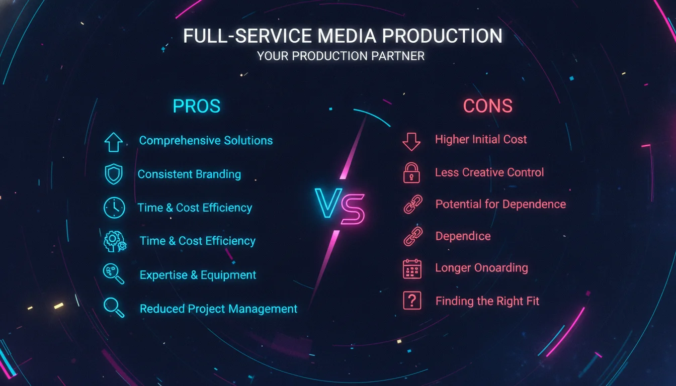 Concept illustration for Pros and Cons of Hiring a Full-Service Media Production Company