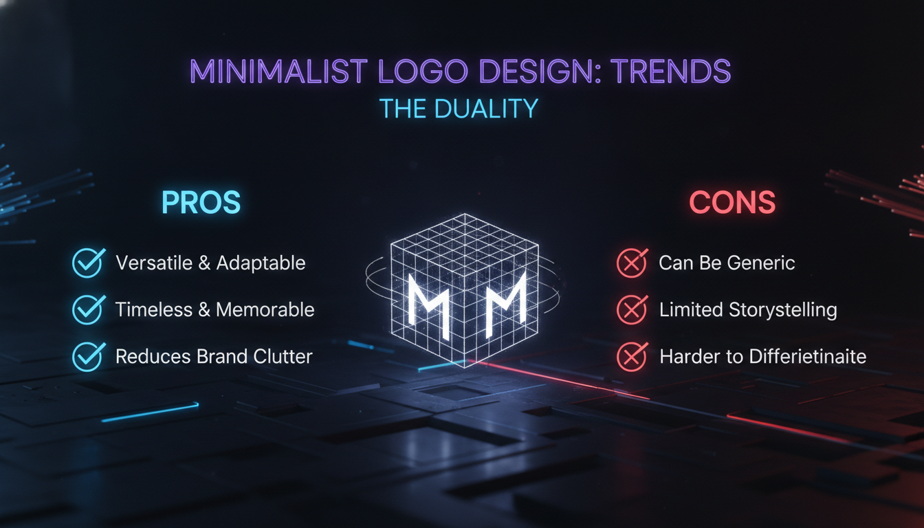 Pros and Cons of Minimalist Logo Design — illustrated overview