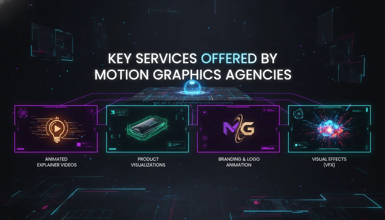 Visual guide to Key Services Offered by Motion Graphics Agencies