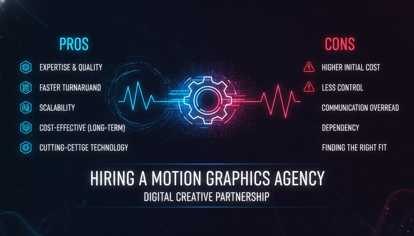 Concept illustration for Pros and Cons of Hiring a Motion Graphics Agency