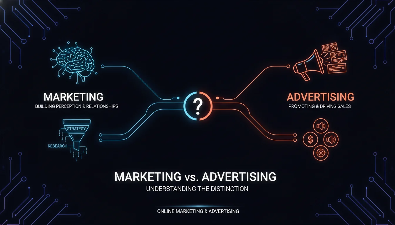 Marketing vs. Advertising: Understanding the Distinction — illustrated overview
