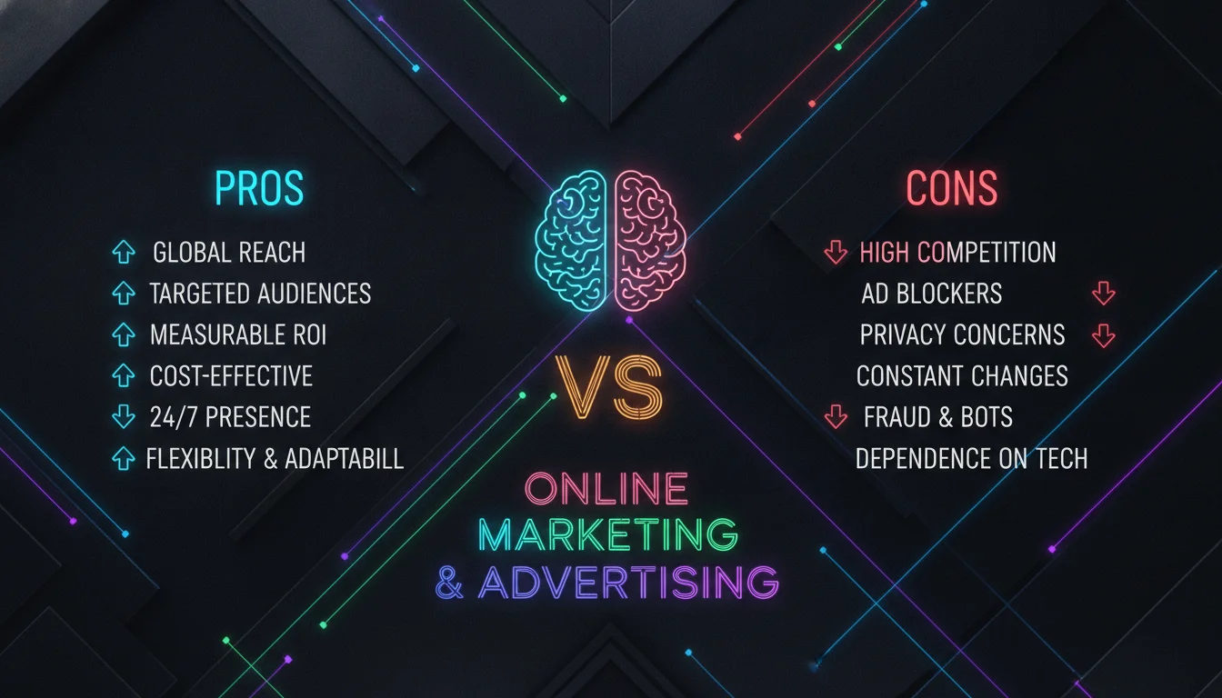 Concept illustration for Pros and Cons of Online Marketing and Advertising