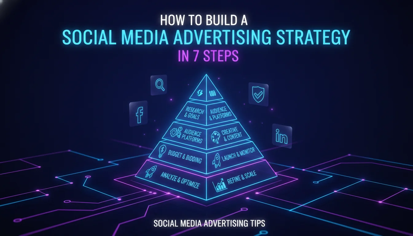 Visual guide to How to Build a Social Media Advertising Strategy in 7 Steps