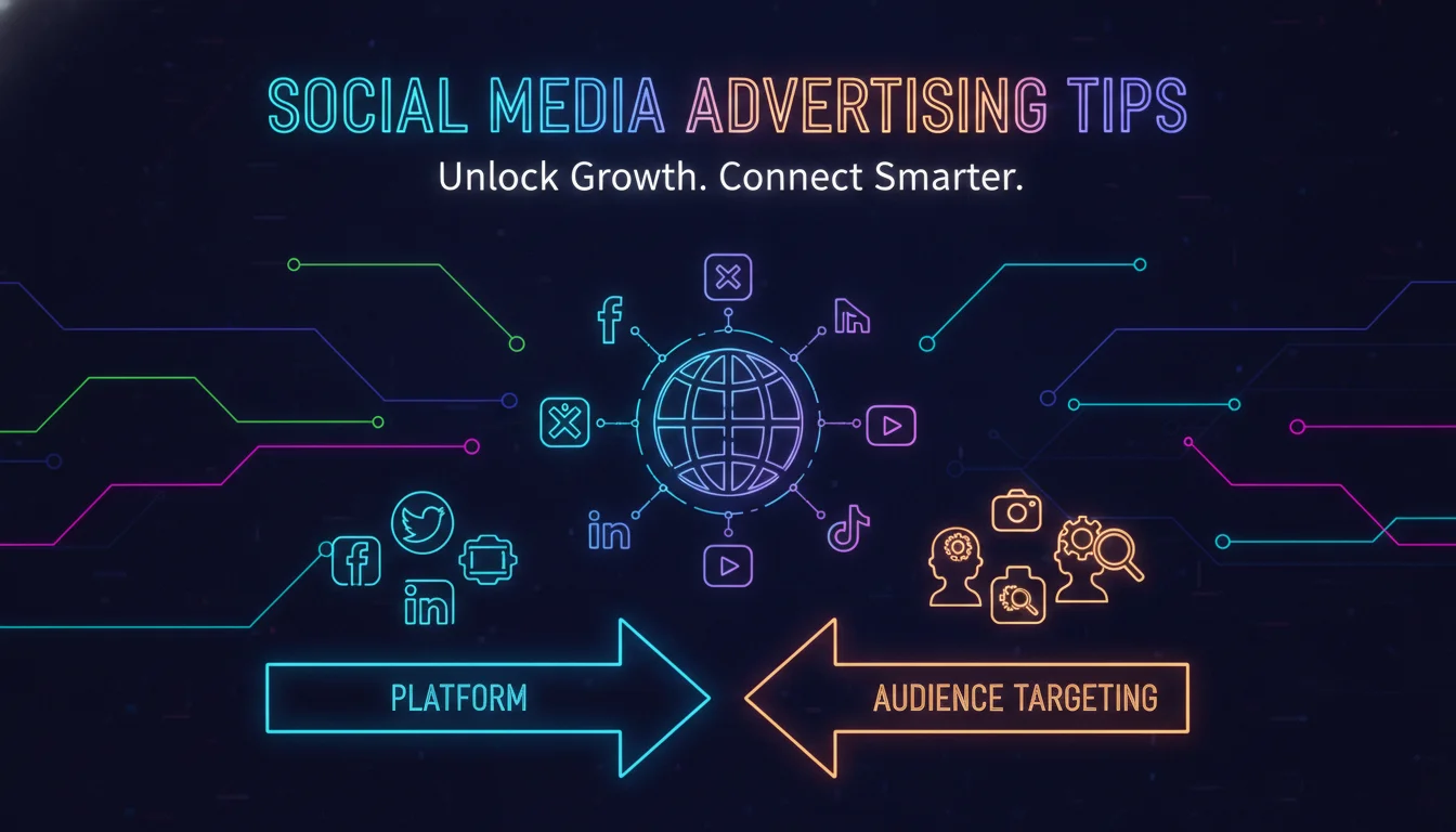 Concept illustration for Social Media Advertising Tips for Platform and Audience Targeting