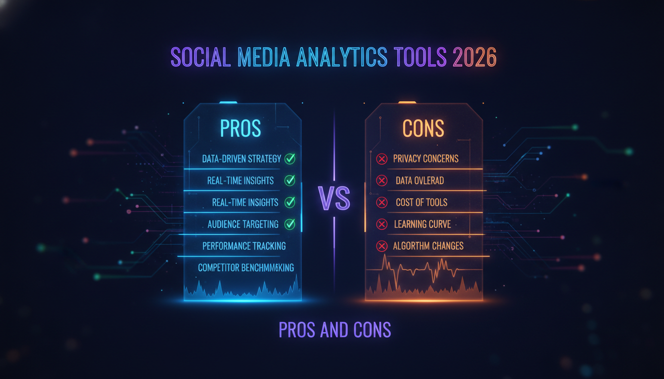 Concept illustration for Pros and Cons of Using Social Media Analytics Tools 2026