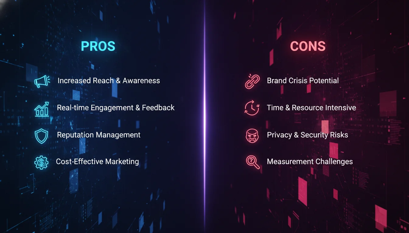Pros and Cons of Social Media Brand Management — illustrated overview