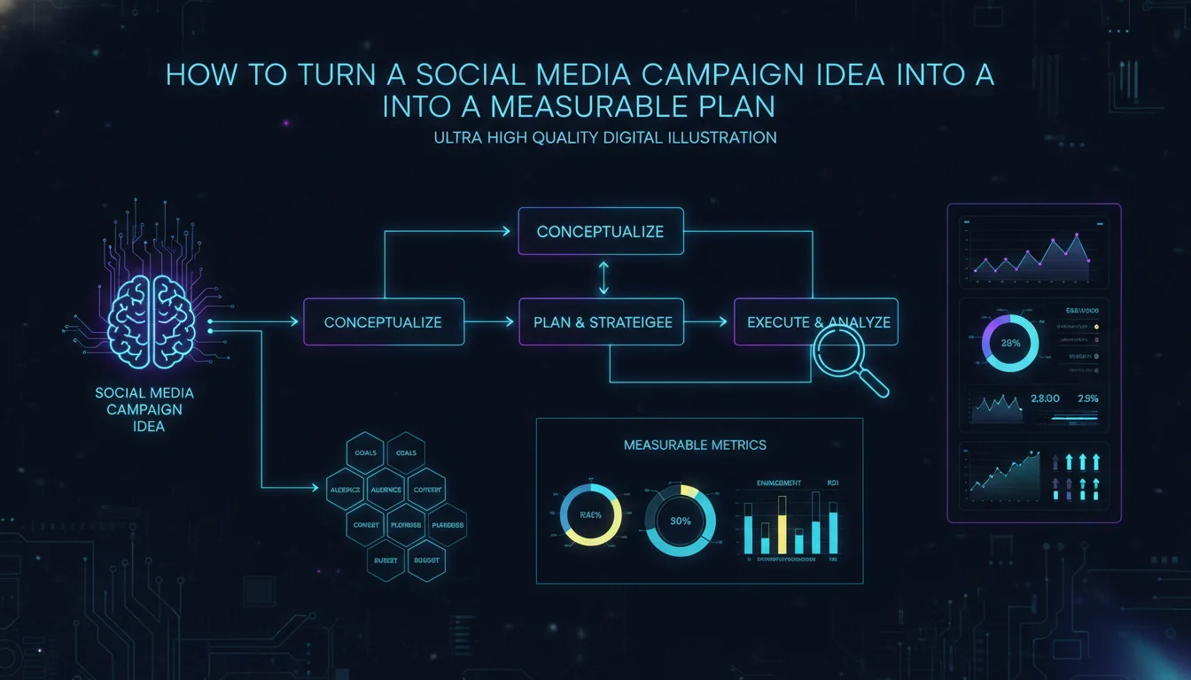 Concept illustration for How to Turn a Social Media Campaign Idea into a Measurable Plan