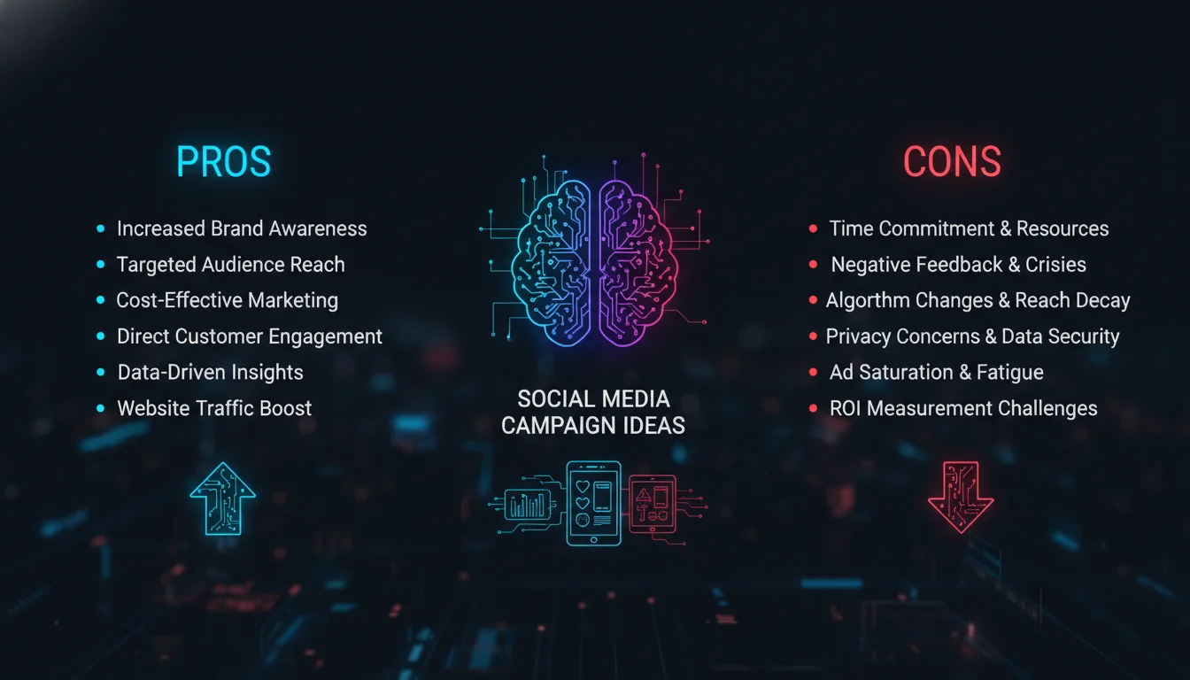 Visual guide to Pros and Cons of Running Social Media Campaigns