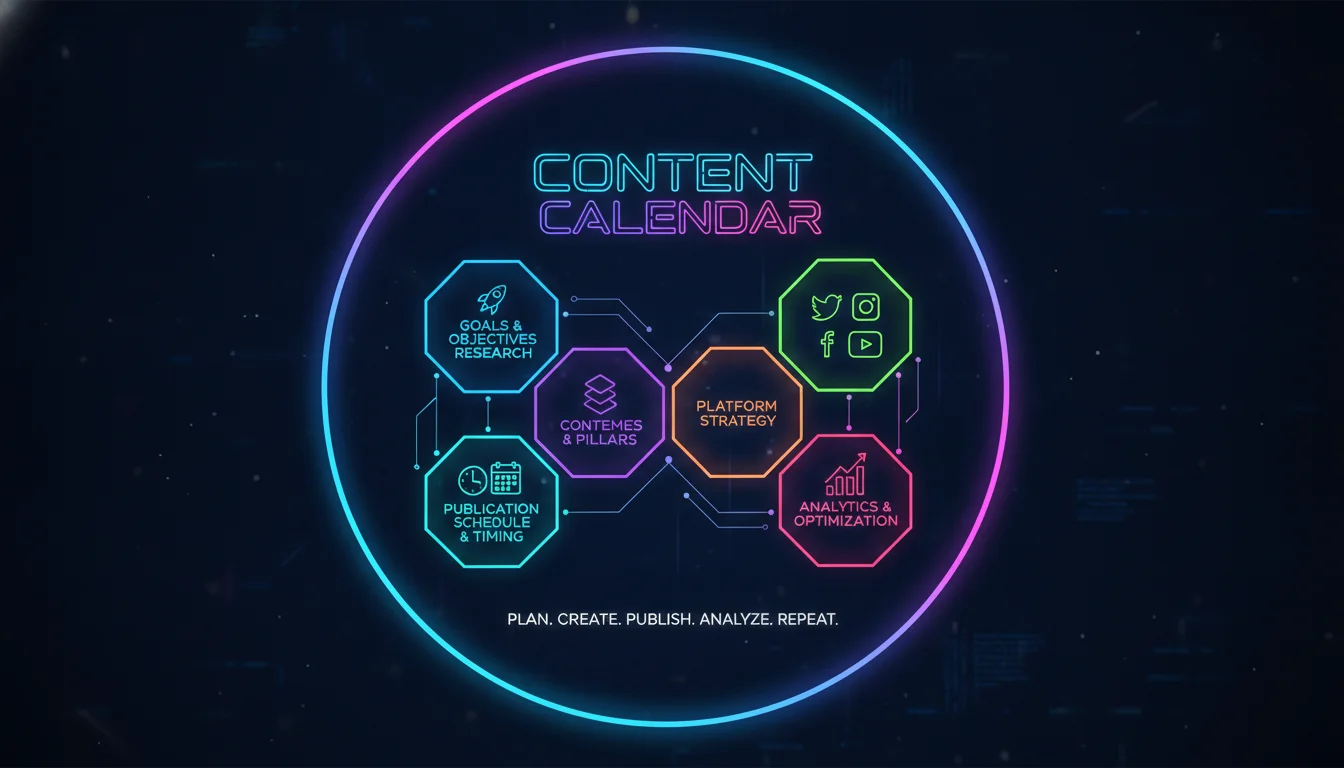 Visual guide to Key Components of an Effective Social Media Content Calendar