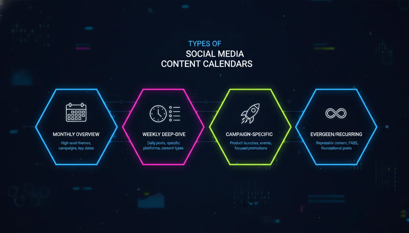 Concept illustration for Types of Social Media Content Calendars