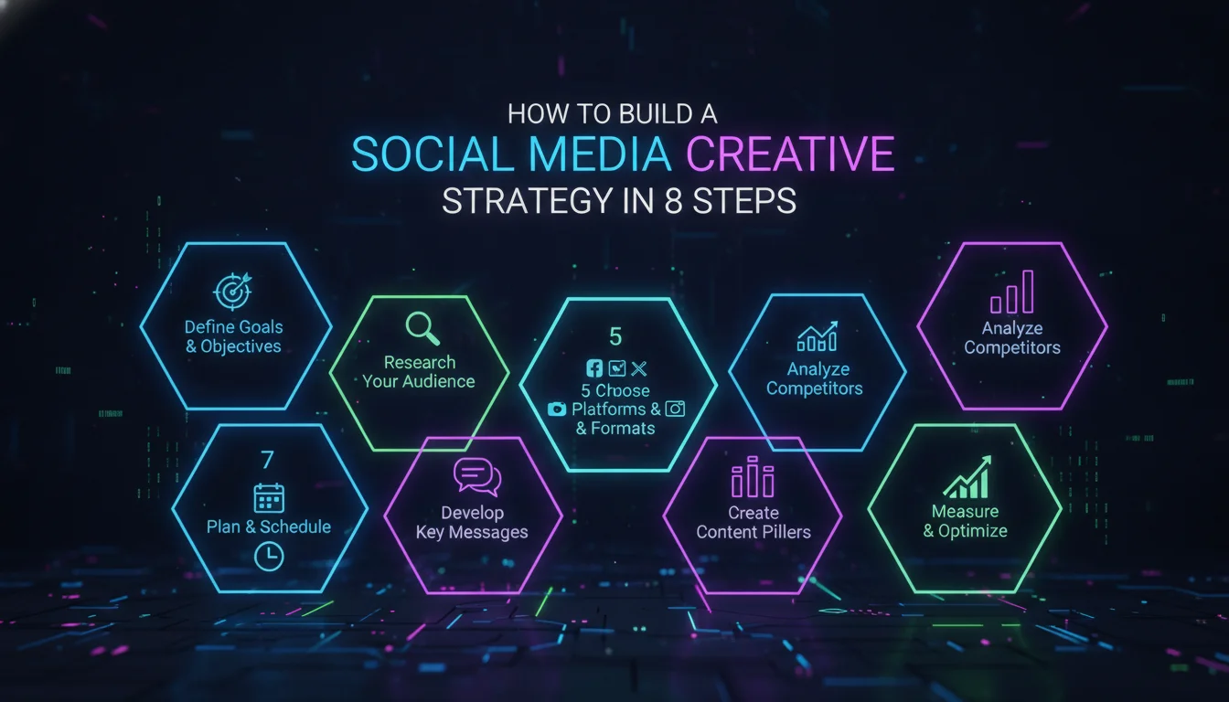 Visual guide to How to Build a Social Media Creative Strategy in 8 Steps