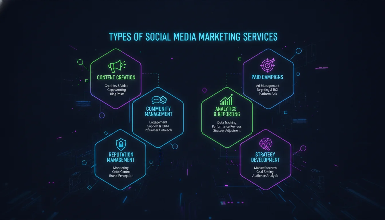 Types of Social Media Marketing Services — illustrated overview