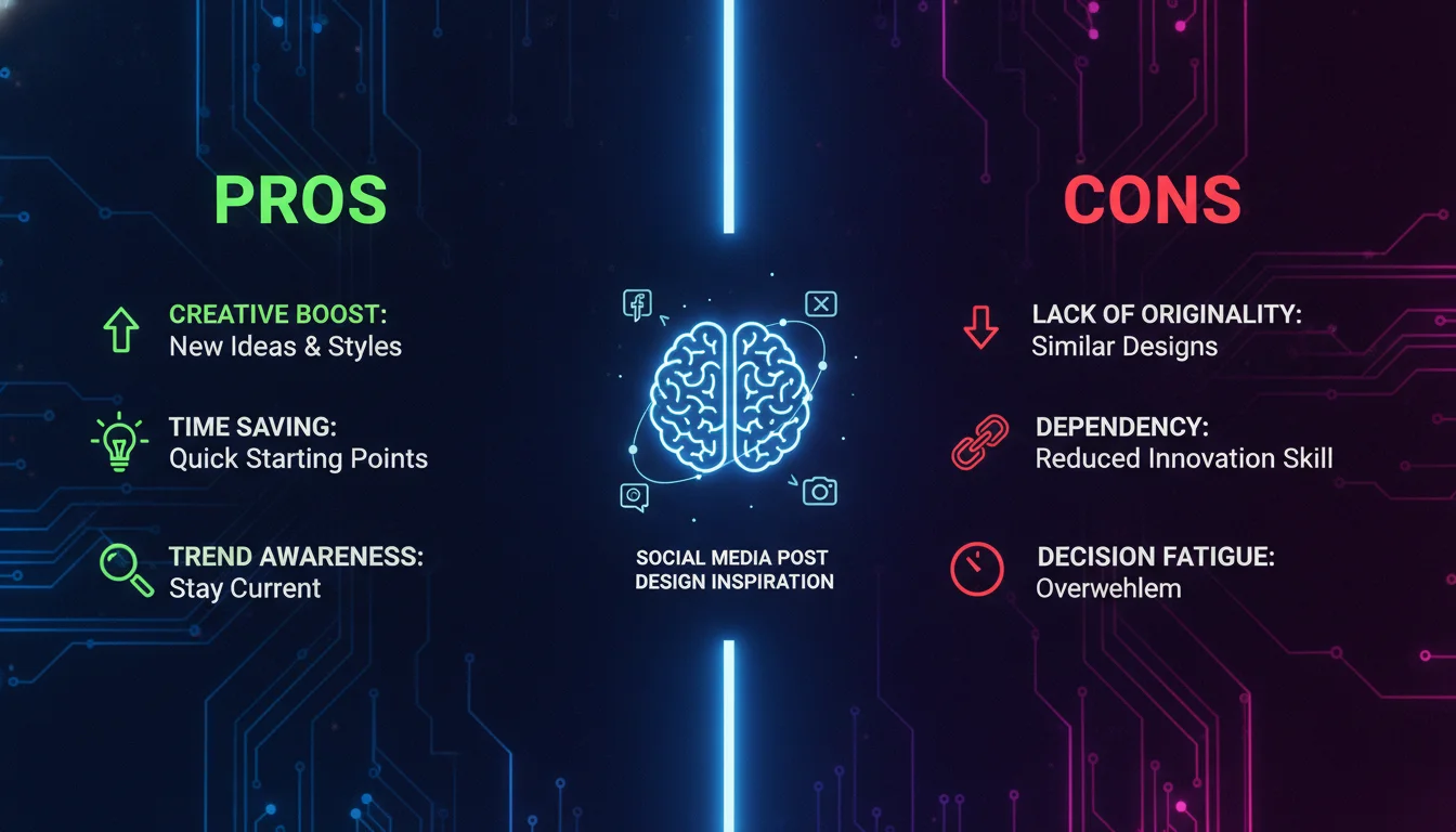 Pros and Cons of Using Inspiration Platforms — illustrated overview