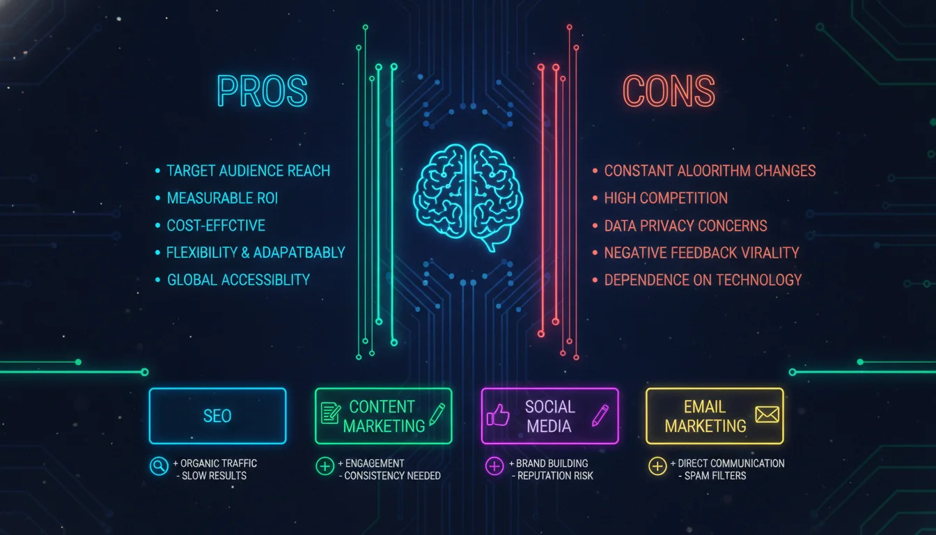 Concept illustration for Pros and Cons of Digital Marketing