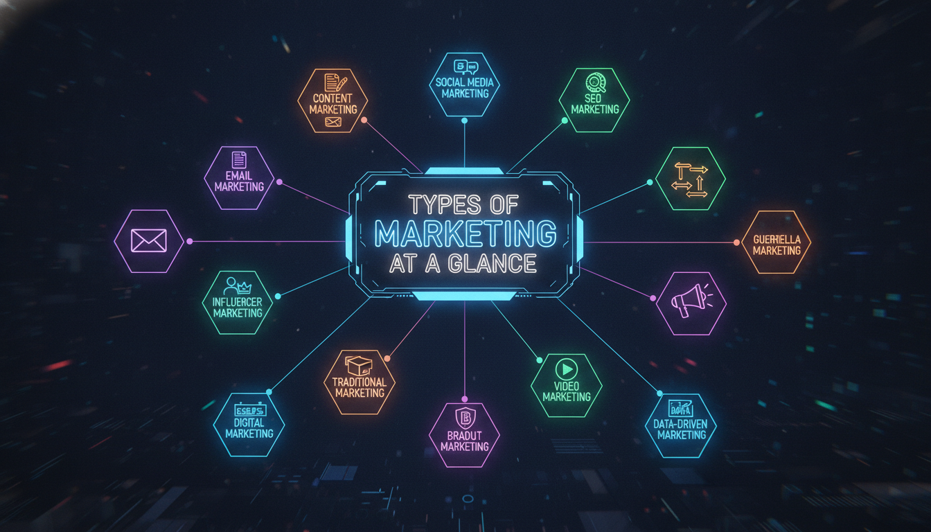 Illustration of Types of Marketing at a Glance