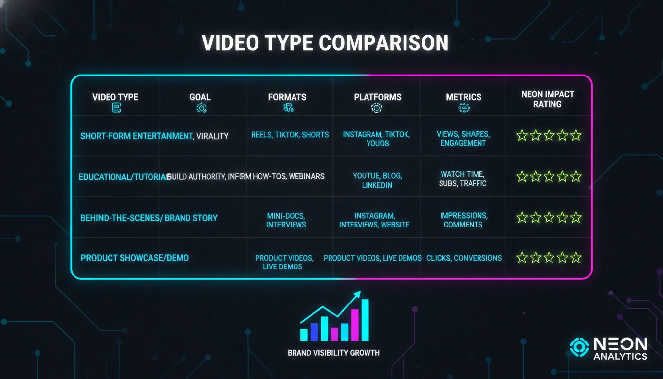 Concept illustration for Video Type Comparison Table