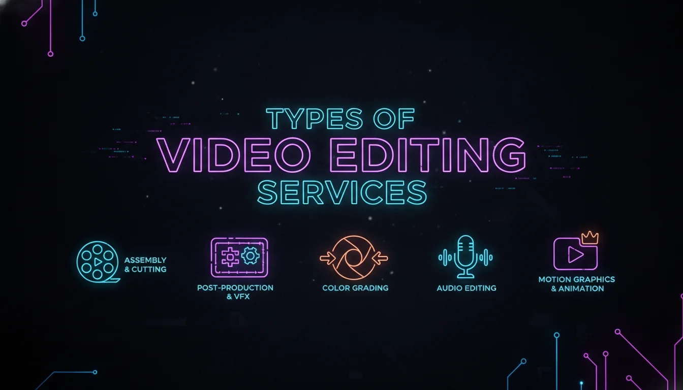 Types of Video Editing Services — illustrated overview