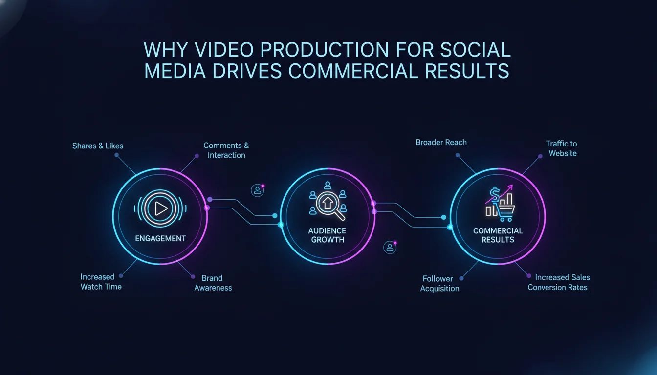 Why Video Production for Social Media Drives Commercial Results — illustrated overview