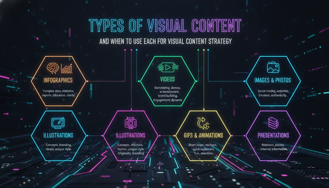 Concept illustration for Types of Visual Content and When to Use Each