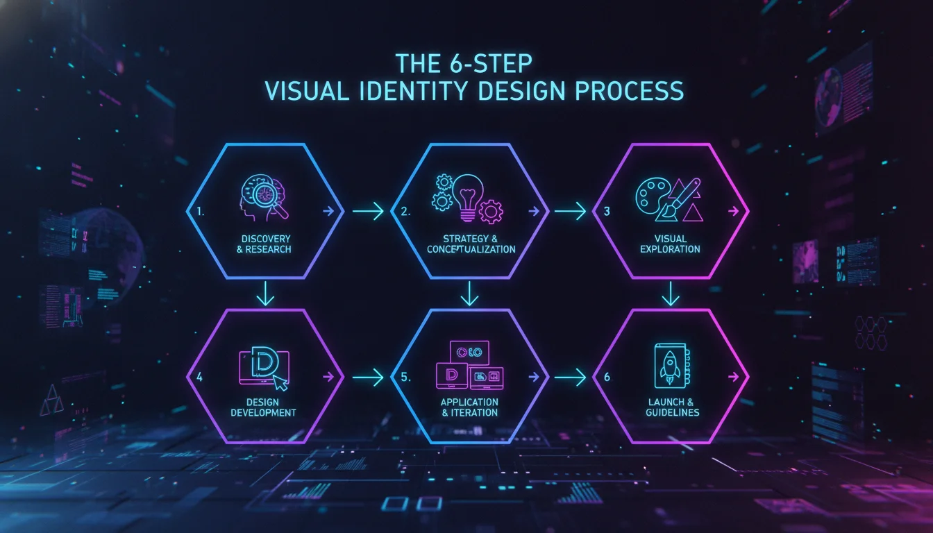 Visual guide to The 6-Step Visual Identity Design Process