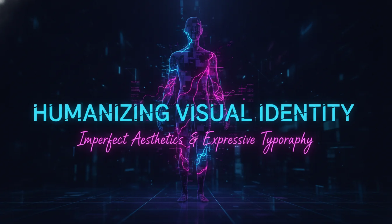 Visual guide to Humanizing Visual Identity: Imperfect Aesthetics and Expressive Typography