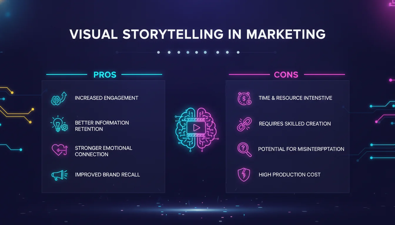 Visual guide to Pros and Cons of Visual Storytelling in Marketing