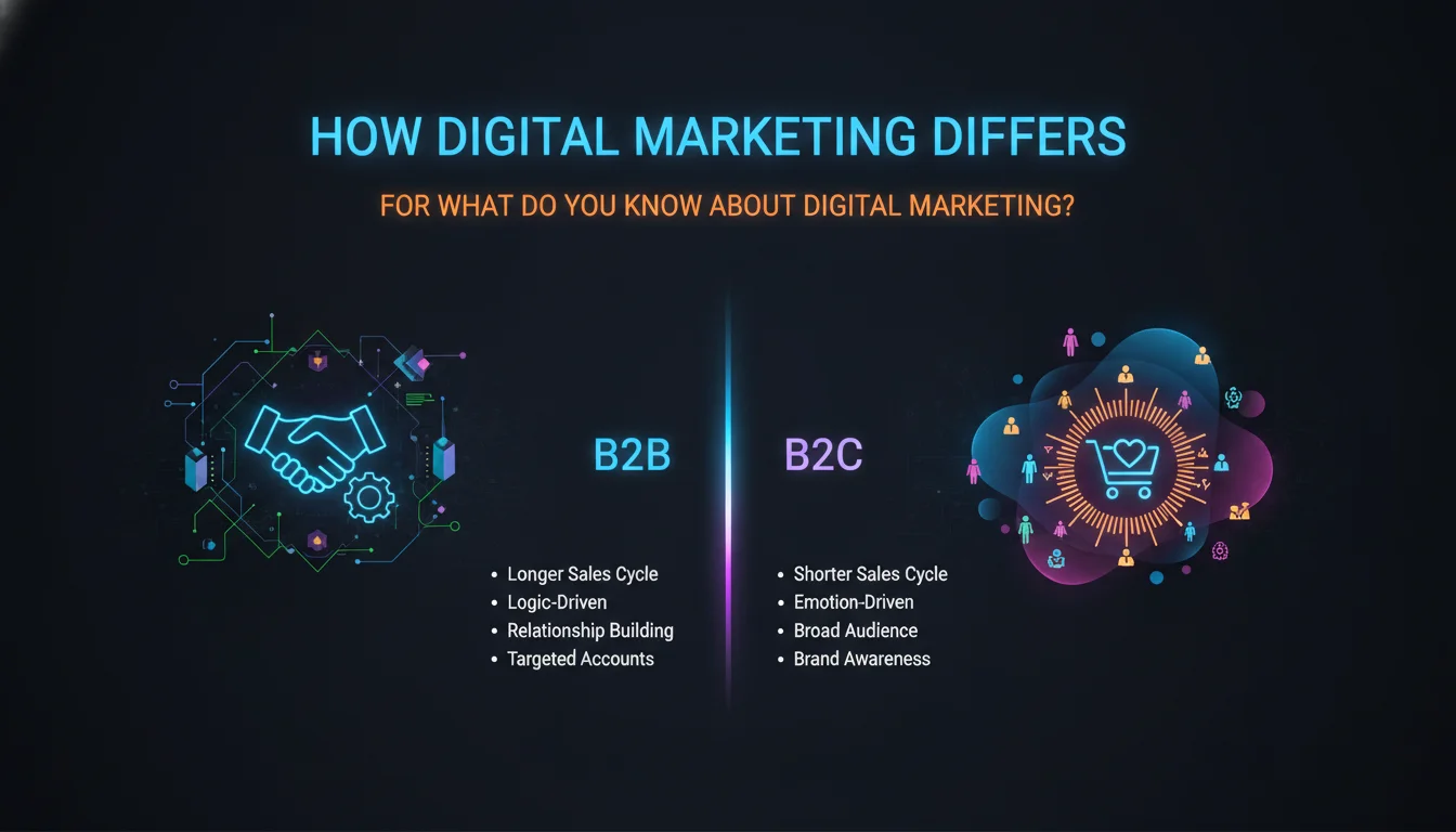 Visual guide to How Digital Marketing Differs for B2B and B2C