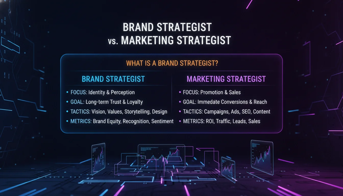 Concept illustration for Brand Strategist vs. Marketing Strategist: Comparison Table