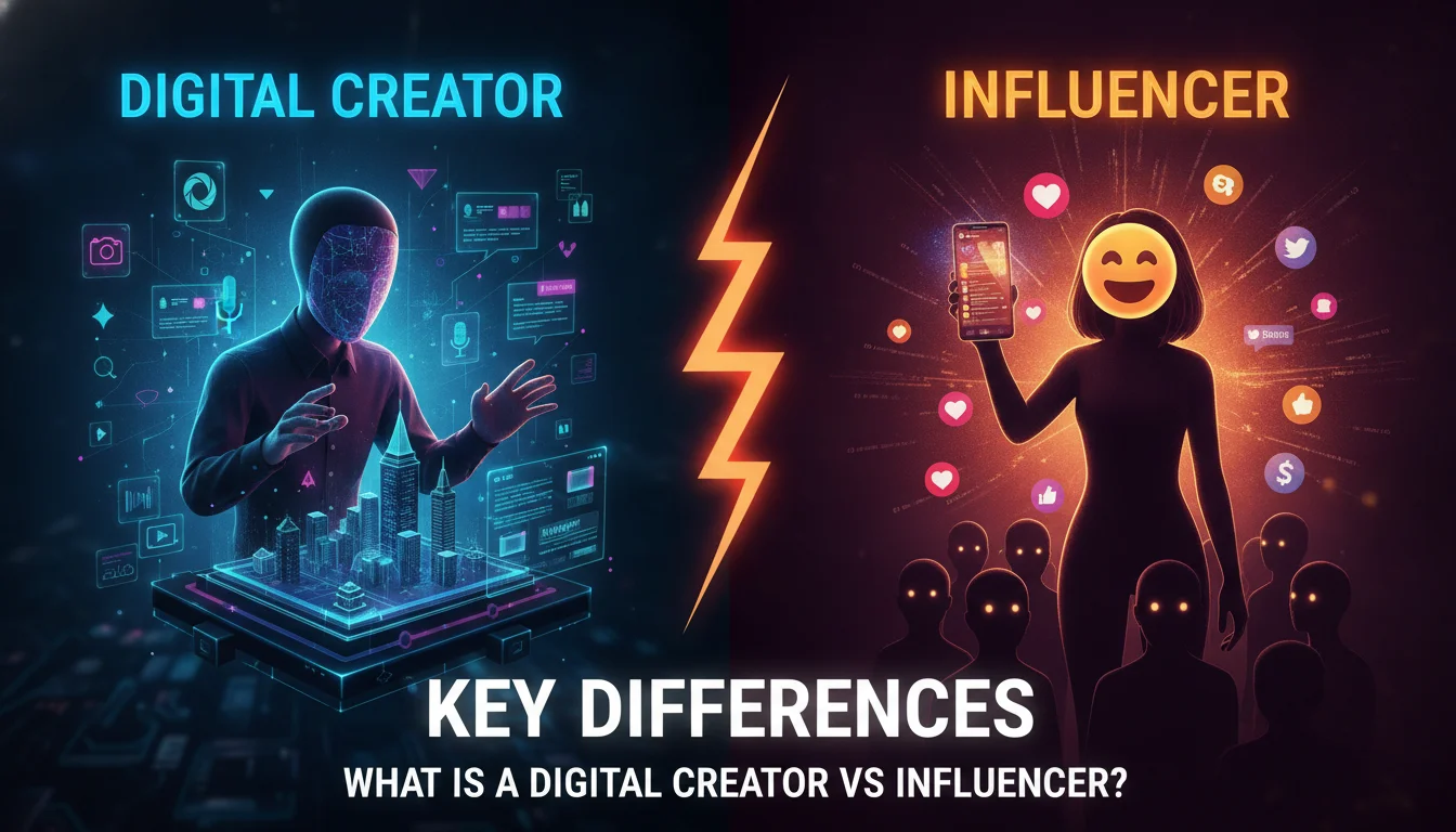 Visual guide to Digital Creator vs Influencer: Key Differences