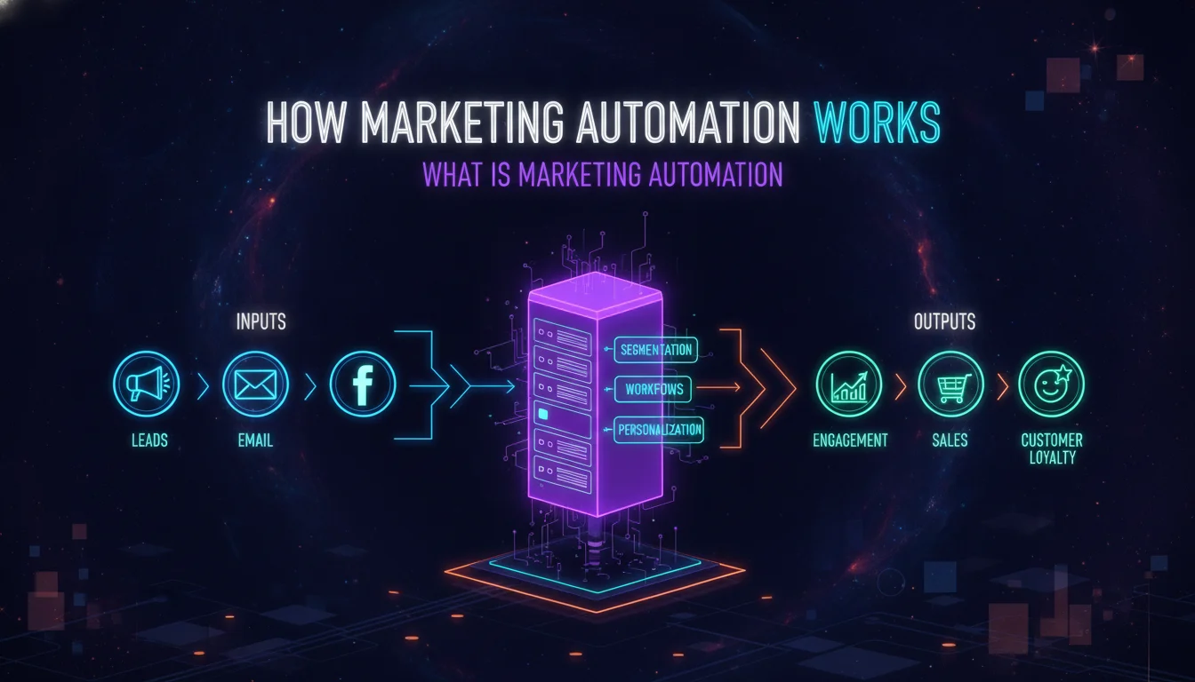 How Marketing Automation Works — illustrated overview