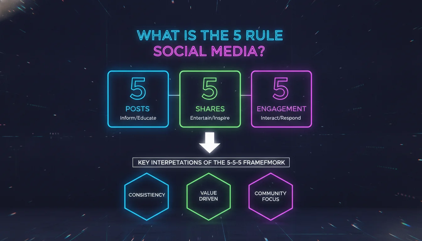 Illustration of What Is the 5 Rule Social Media? Key Interpretations of the 5-5-5 Framework